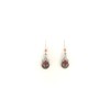 Silver Forest Ribbed Open tear with Red Stone Earrings. NE-1729