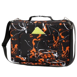 Lbxgap Large 500-Slot Colored Pencil Organizer with Zipper - Fabric Art Storage Bag for Painters and Artists (Large Slots,Orange Splash Ink)