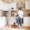 One Step Stool for Bed, Wooden Step Stool with Non-Slip