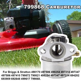 Qiuwanzia 799868 Carburetor for Briggs & Stratton 499617 498170 497586 498254 497314 497347 497410 694202 693909 692648 Carburetor+795259 Air Filter Cleaner Primer Base By LEIMO