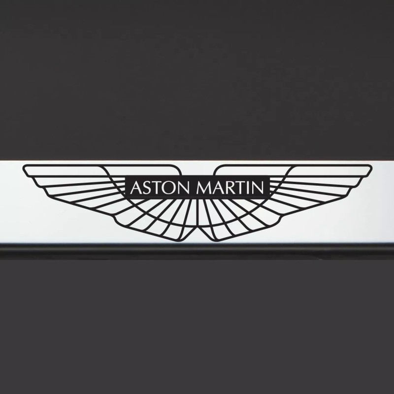 KA Stainless Steel Aston Martin Logo Black Letter Laser Etched