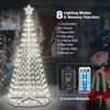 AMIPEPE 6ft Solar Christmas Tree Lights Outdoor, 250 LEDs Remote