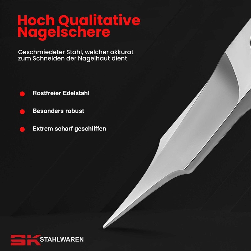 SK STAHLWAREN Premium Combination Scissors for Cutting Nails and Skin