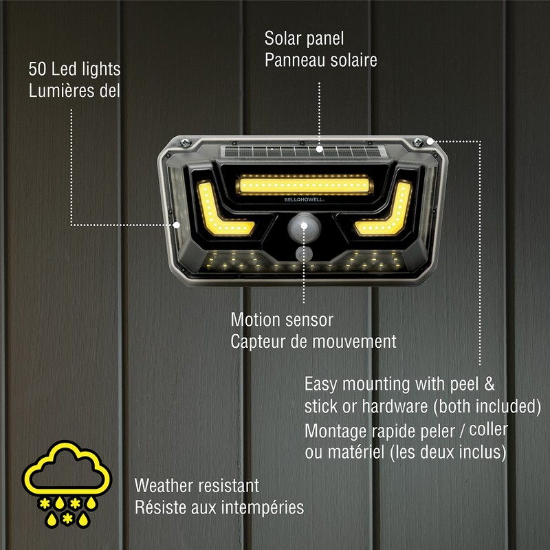 Bell Howell Solar Bionic Wall Light Solar Lights Outdoor with