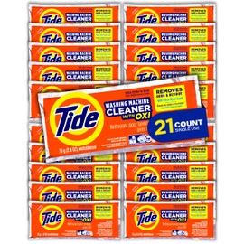 Tide Washing Machine Cleaner by Tide, Washer Machine Cleaner with Oxi for Front and Top Loader Washer Machines, Deep Cleaning Residue & Odor Eliminator, 21 Month Supply