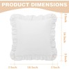 Ruffle Pillow Cases 16x16 Inches, White Square Ruffled Pillow Covers
