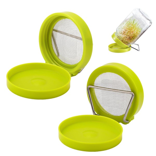 2pcs Sprouting Lids, Sprouting Jar Lid Kit Mesh Screen Sprouts