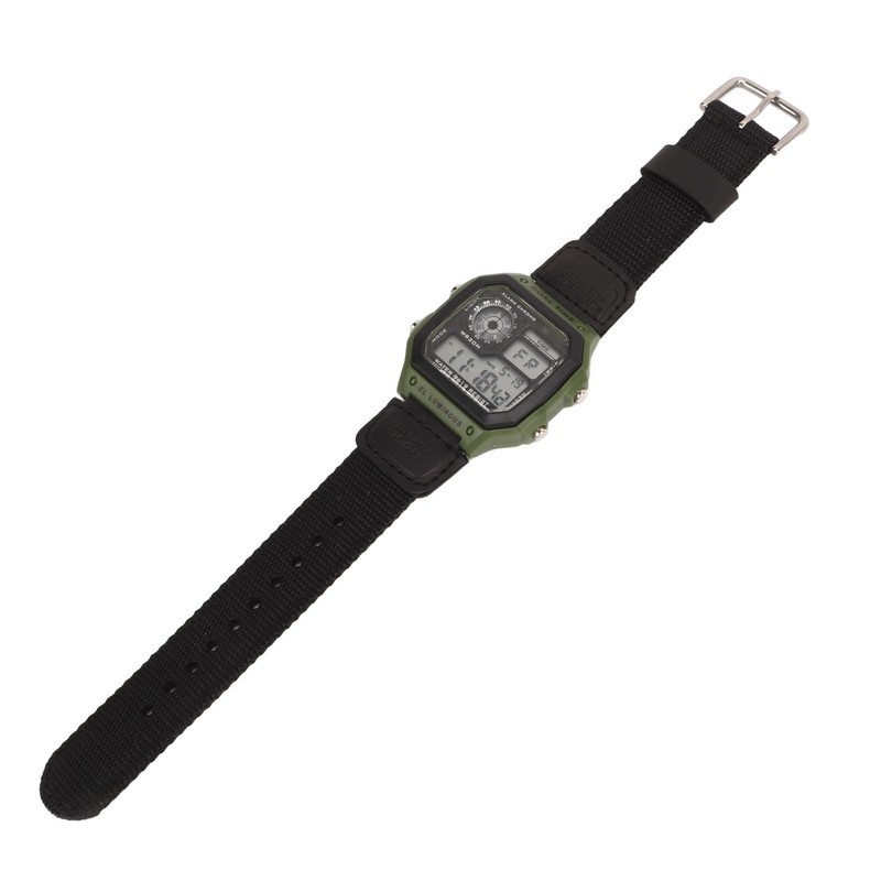 Digital Sport Watch Canvas Strap Luminous Waterproof Retro Sport Watch