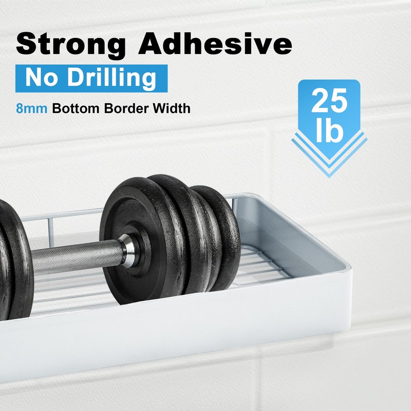 Shuntong Premium Shower Caddy, 2 Pack White, Rustproof Stainless Steel