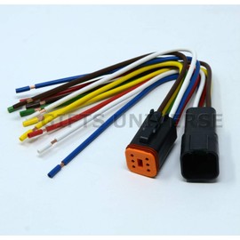 Deutsch DT 6-pin Black Pigtail Kit, 14AWG Pure Copper GPT Wire, Made in USA