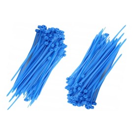 Auto-schmuck Pack of 200 Cable Ties UV Resistant Temperature Resistant Chemical Resistance (Blue, 300 x 3.6 mm)