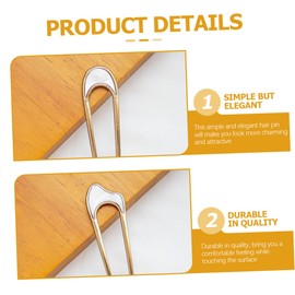 Healvian 2pcs u Shape Metal Hair Stick for Women French Pin Hair Tool Styling Accessories
