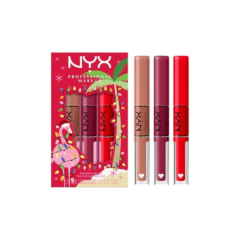 Labial Shine Loud Trío Holidays Nyx – 3 tonos (rojo,