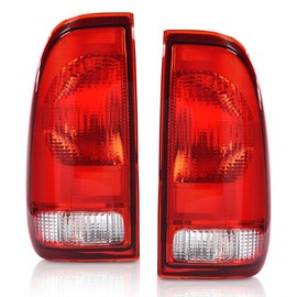 PIT66 Tail Lights Lamp Pair w/o Bulbs Compatible with Ford F150 Stepside 1997-2004/ Fit Ford F250 F350 F450 F550 Super Duty 1999-2007 FO2801208, FO2800208 Rear Tail Light Assembly