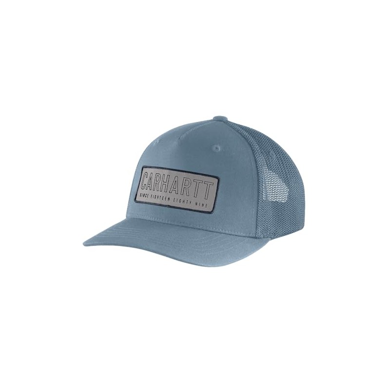Carhartt Men's Rugged Flex Canvas Mesh-Back 1889 Patch Cap, Thundercloud