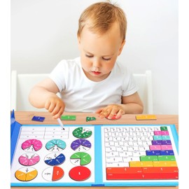 HNBTX Math Toy Fraction, Fraction Game, Mathematics Learning Toy, Arithmetic Learning Toy, Motor Skills Toy, Maths Toy, Magnetic Fraction Tiles & Fraction Circles