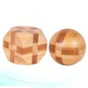 BESPORTBLE 2Pcs Bamboo Iq Set Smooth Surface Cube Tetrakaidecahedron Brain