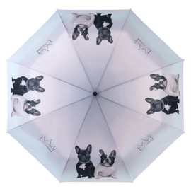 VON LILIENFELD French Bulldog Pocket Umbrella, Windproof, Automatic Open-Close, Sturdy, Lightweight, Compact, multicoloured, L50/D100