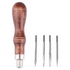 4 In 1 Wooden Handle Leather Stitching Sewing Awl DIY