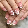 White French Tip Press on Nails Short Round Fake Nails