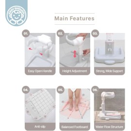 Easy Shower Adjustable Baby Bathtub with Stand | Bath Shower Standing Support