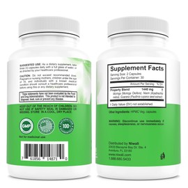 NIWALI Moringa Oleifera + Leaf Nutritional Supplement | Immune System Support and Energy Boost | 30 Day Supply | 90 Capsules
