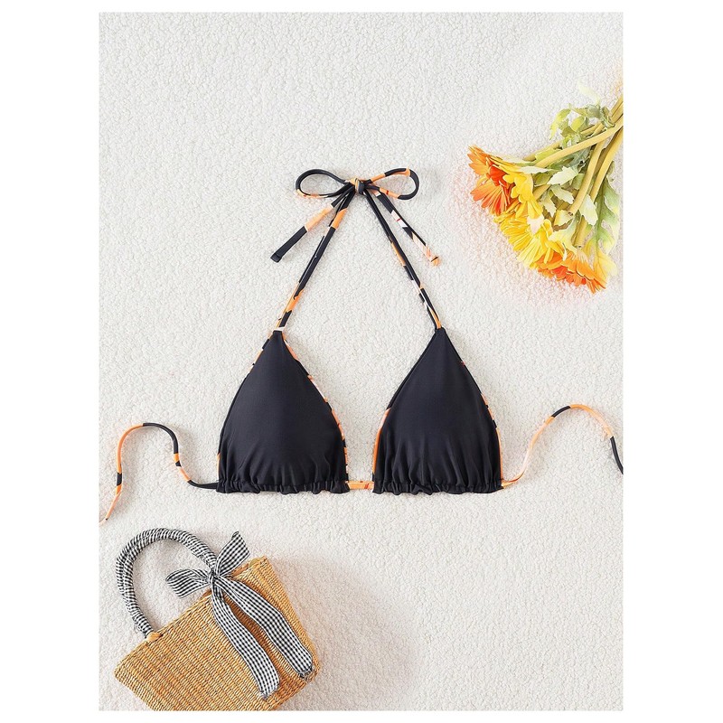 Milumia - Parte superior de bikini reversible floral para mujer,