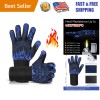 Extra Long 14-Inch BBQ Gloves - Comfortable Heat Resistant Silicone