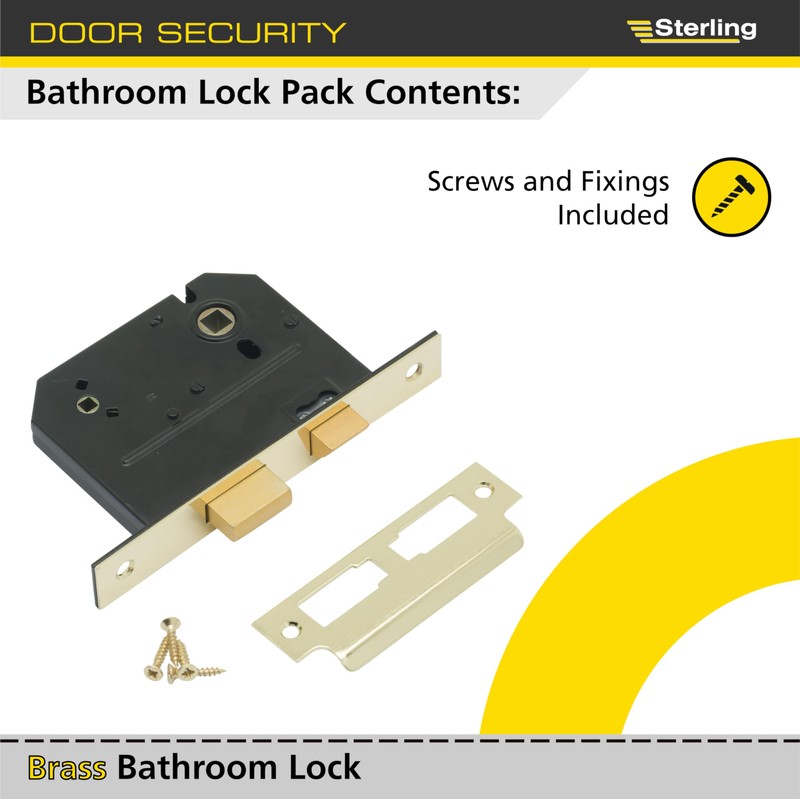 Sterling MLB330 3-inch/76mm 3-Lever Bathroom Sashlock - black