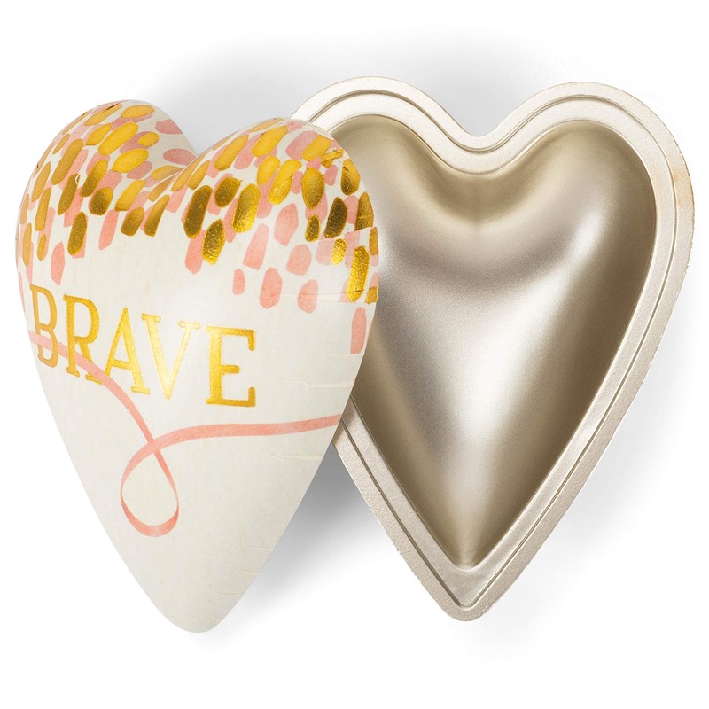 DEMDACO Brave Metallic Pink and Gold Tone 4 x 3