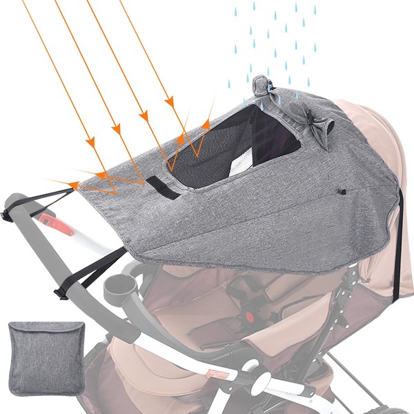 GeeRic Awning Pram with UV Protection 50+, Universal, Dustproof/Windproof, Sun