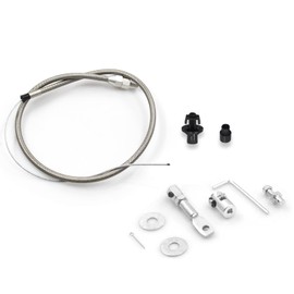 LVOUP 5657 Stainless Adjustable Steel Braided Throttle Cable Kit. 36" in Cable 24" Sleeve