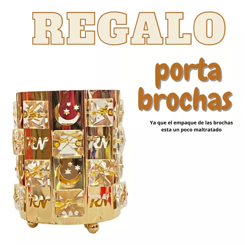 beauty all 24 Brochas Para Maquillaje Profesional C/ Regalo Portabrocha