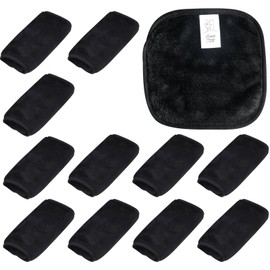 BDSHUNBF Pack of 12 Microfibre Make-Up Wipes, Makeup Remover Cloth, Microfibre Make-Up Wipes, Washable, Reusable Microfibre Face Cleansing Cloth (15 x 15 cm, Pack of 12)