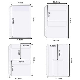 Stoooduo Personal Organizer Refill, Pockets, A5 Size, 4 Types, Standard 6 Holes, Binder Pocket, PVC, Business Card Holder, Replaceable, Multi-functional, Anti-lost