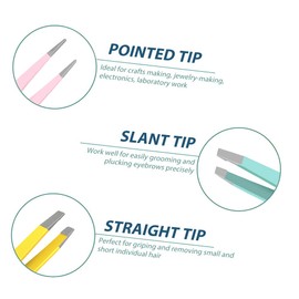 Winiw Tweezers Set - Professional Eyebrow Tweezer for Women Facial Hair - Great Precision Tweezers for Plucker, Splinter and Ingrown Hair Removal (3 Pack)