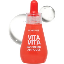 BE THE SKIN Ampolla De Frambuesa Vitavita - Suero Facial Iluminador Para Un Tono De Piel Uniforme Y Mayor Elasticidad Con Niacinamida, Vitamina C, 11 Péptidos, 1.01 Onzas Líquidas.