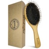 Boar Bristle Oval Hair Brush by RustiK, Eco Friendly, Detangling,