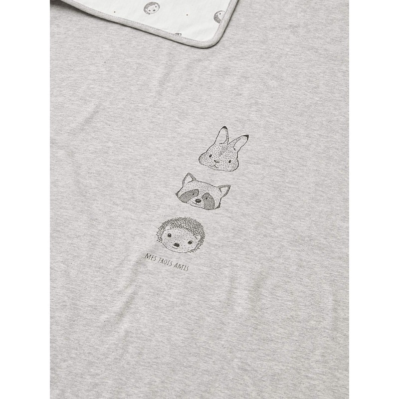 VERTBAUDET Organic Cotton Baby Blanket 75 x 100 cm Natural/Grey