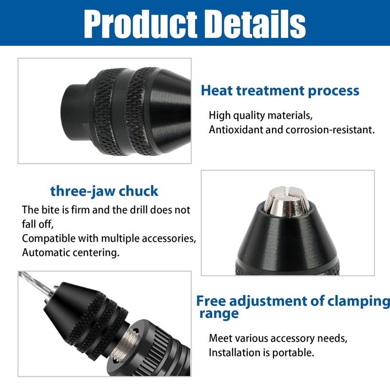 Pack of 2 Drill Chuck Adapters Compatible with Dremel Tools,