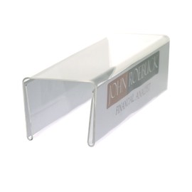 Source One Deluxe Clear Acrylic Cubicle Sign Holder & Name Plates 3 inch Double Sided
