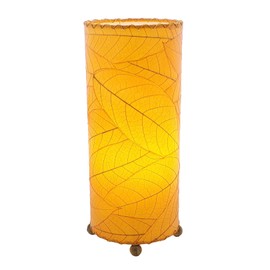 Eangee Home Design Cocoa Leaf Cylinder Table Lamp Orange Shade Made of Real Cocoa Leaves 7 Inches Length x 7 Inches Width x 17 Inches Height (615 t o)