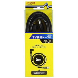 Mass Pro Denko JLS5W-P TV Connection Cable, 4C Cable, 16.4 ft (5 m), Black