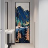 Alwayspon 30x78.7inch Abstract Blue Mountains Marble Texture Door Mural, 2pcs