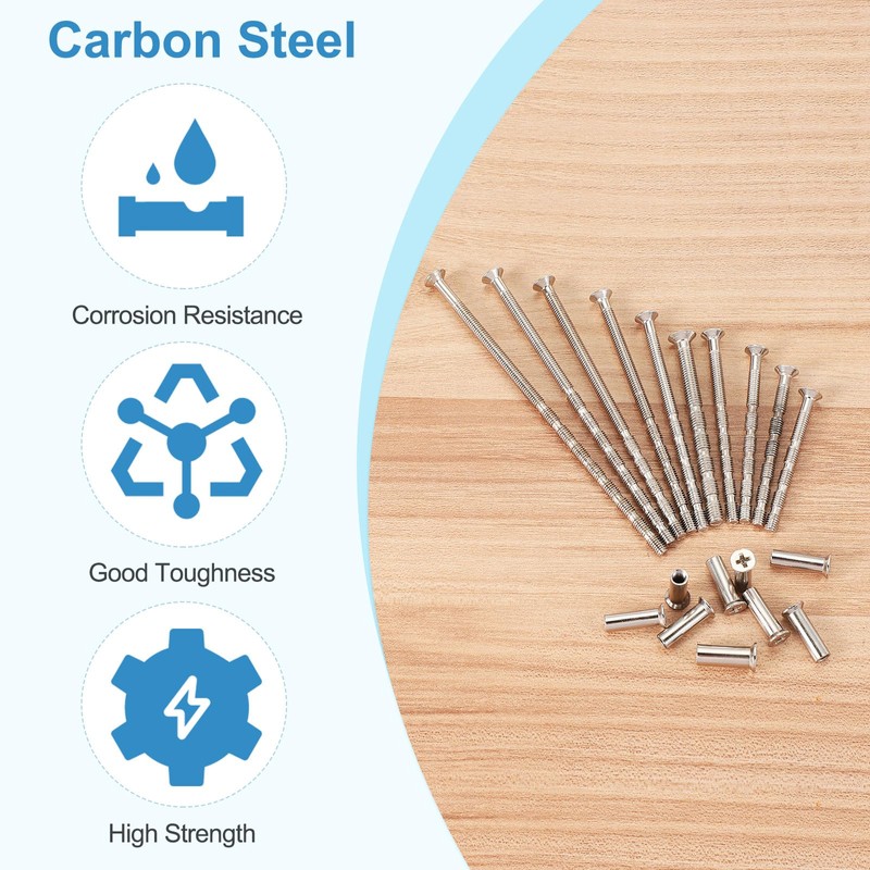 PATIKIL Cabinet Handle Screws M3x60, 10 Set Break Away Screws
