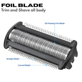 2 Pack Interchangeable Stainless Blade for Razors with Hair Trimmer Compatible with MANSCAPED The Lawn Mower 5.0 Ultra