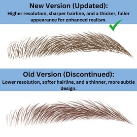 Bliss and Beyond USA | Men Waterproof Eyebrow Tattoo Stickers. A real hair stroke look. Hair replacement without surgery. Solution for hair loss. Tinted eyebrow tattoos. (MEN) (Dark Brown, Large)