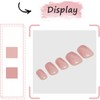 Pink Press On Nails, Short Coffin False Nails With Glue