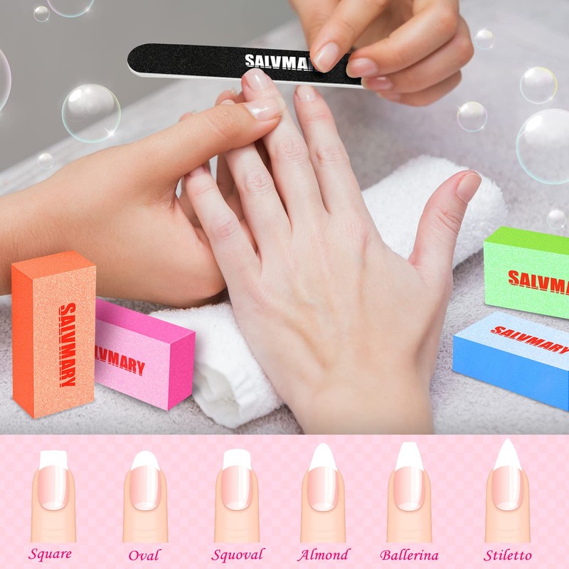 Nail Files and Buffers, Professional Manicure Tools Kit, 100/180 Grit