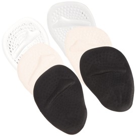 LALAFINA 3pairs Anti- Metatarsal Forefoot Pads for Women Transparent and Comfortable Gel Cushions for High Heels Breathable Design to Foot and Sliding for Daily Wear